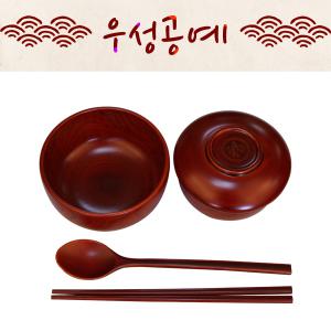 물푸레 원목 복 반상기세트 밥그릇 국그릇 수저 10p