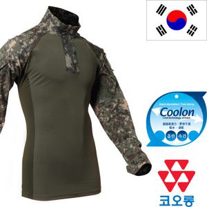 어택존 국산	긴팔 쿨론 전술컴뱃 디지털 티셔츠 밀리터리 군인 택티컬 훈련용 등산 ARMY 코리아 아미 티