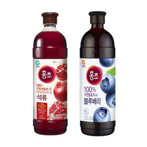청정원 홍초 석류 1.5L + 블루베리 1.5L 식초 음료 숙성 발효초 과일식초 건강음료