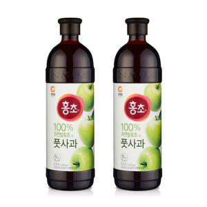 청정원 홍초 풋사과 1.5L x 2병 식초 음료 숙성 발효초 과일식초 건강음료 과일숙성