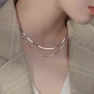 925실버 뱀줄 두줄 초커 목걸이