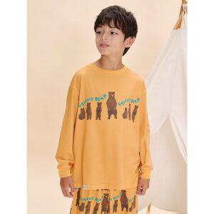 [BEANPOLE KIDS] [Print Bakery] 아트웍 티셔츠 세트 잠옷  옐로우 (BI4941U19E)