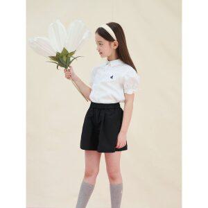 [BEANPOLE KIDS] [Essential] 여아 옥스포드 반소매 셔츠  화이트 (BI5365GE11)