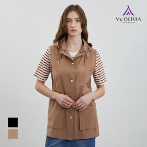 [비비올리비아] 후드 아웃포켓 베스트_VVCQC4M3491