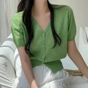 [코코블랑] 니토 린넨 반팔 가디건