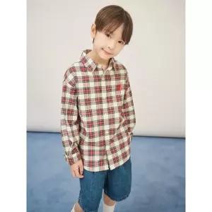 [BEANPOLE KIDS] [Reedition]  베이직 체크 셔츠  레드 (BI5864U036) (BI5864U036)