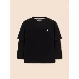 [BEANPOLE KIDS] 그래픽 레이어드 긴소매 티셔츠  블랙 (BI5941U035) (BI5941U035)