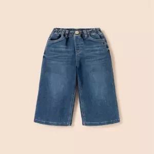 [DENIM] 여아 기모 데님 세미 와이드핏 팬츠  블루 (BI5X21G02P)