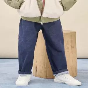겨울 기모 데님 팬츠  네이비