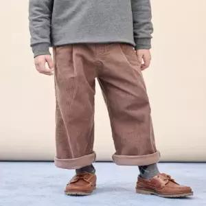 코듀로이 스판 핀턱 팬츠 - 브라운 (BI5X21G01D)