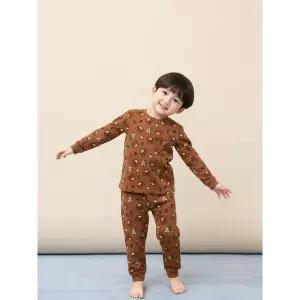 [BEANPOLE KIDS] 곰돌이 폴키 실내복 2PCS 상하 세트  브릭 (BI5X41U07C) (BI5X41U07C)
