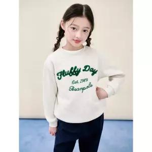 [BEANPOLE KIDS] 부클 자수 기모 스웨트 셔츠  베이지 (BI5Y41U02A) (BI5Y41U02A)