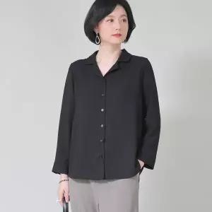[하프클럽/] 엄마옷 컨버터블 카라 여성 봄 가을 긴팔 쉬폰 단추 셔츠 남방