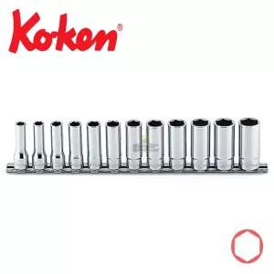 코겐 3/8 롱 핸드 소켓 복스알 복스 레일세트 6각 12PCS RS3300M KOKEN