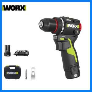 WORX WU135 무선 전기 드릴 12V 50Nm 1800rpm 스마트 클러치 자동 정지 2단 속도 조절 금속 가공 가정용 전