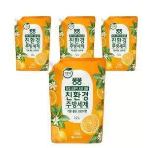퐁퐁 친환경 주방세제 오렌지 1.2L x4개