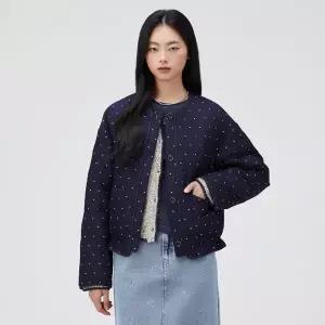 [롯데백화점]써스데이 아일랜드 하트 패턴 퀼팅 점퍼 T262MJP134W