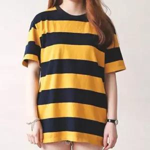 스트라이프 배색 반팔 티셔츠 꿀벌티 편한 캐주얼룩