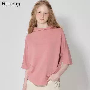 [룸나인(Room.9)] 드레이프 카울넥 7부소매 풀오버 (4종택일)-사이즈 55~88다양