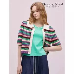 써스데이아일랜드Thursday Island 칼라블록킹 펑키 가디건T244MCD231W 1052688