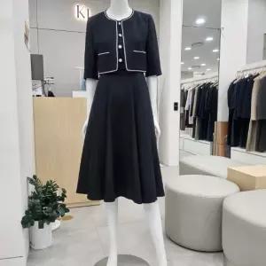 카라배색칠부소매원피스KMWOPQF030IC