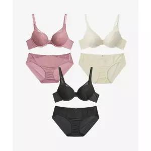 WONDERBRA [3PACK] 에센셜 원더부스트 와이어 브라팬티 세트