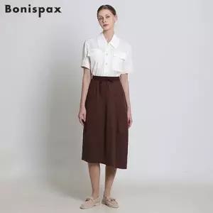 [보니스팍스(Bonispax)] 사선 절개 저지 스커트 (택가격: 99000원)