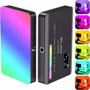 VIJIM VL120 RGB 비디오 라이트 휴대용 LED 카메라 패널 0-360 풀 컬러 Vlogging 사진 촬영 회의를 위한