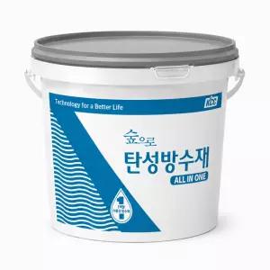 KCC 옥상방수 수성 페인트 하나로 끝 숲으로 탄성방수재 올인원 회색 16kg