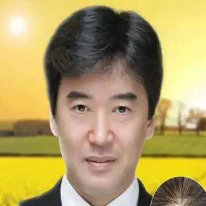통기성 가발 통가발 아빠 짧은머리 남자 자연스러운 인모