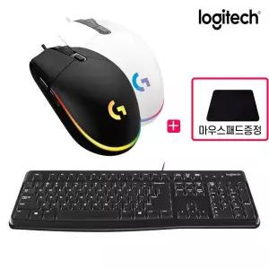 로지텍 K120 New + G102 벌크 유선 게이밍마우스+마우스패드 키보드마우스세트 한글