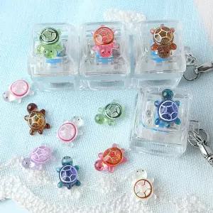 싼비즈 [6423-31]아크릴부착형 키캡파츠 미니오로라행운거북이 8.7x12mm 랜덤발송 ,10개