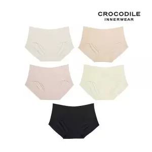 [크로커다일 이너웨어]에어로쿨 인견쉘론 심리스팬티 5종세트 CDWPT6M1112131415T 131967