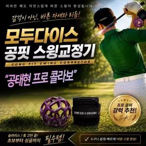 (공태현프로 콜라보) 모두다이스 골프연습도구 공핏 골프스윙연습기 비거리증가 스피드업 자세교정기구