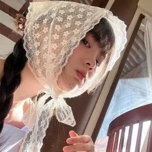 레이스 꽃무늬 헤어스카프 여성용 패션 소품 DD-13237