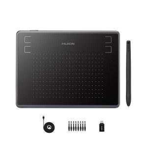 HUION 드로잉 태블릿 Inspiroy H430P는 OSU용 4개의 핫키가 탑재된 그래픽 태블릿입니다. 배터리 없는 스타일러스와 4.8x3인치 아트 태블릿으로, 그림 그리기, 글쓰기, 디자인, 교육, 작업에 적합하며 Mac, PC, Linu