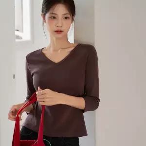 모노 바이오코튼 브이넥 7부티