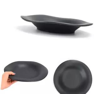 접시 스파게티 26.7x4cm 멜라민 13호 파스타 블랙
