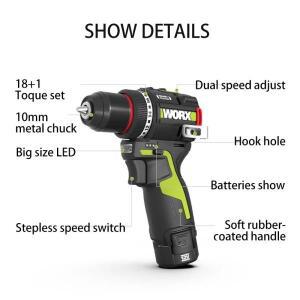 WU135 무선 전기 드릴 12V 50Nm 1800rpm 브러시리스 모터 스크루 드라이버 임팩트 금속 가공 스마트 커티