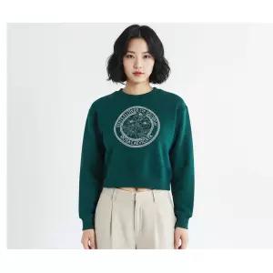 스파오 (GEORGIA) 플라워 크롭 스웨트셔츠 (기모) (SPMWE4TG41-K)
