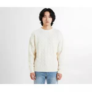스파오 울블렌드 케이블 라운드넥 스웨터 (SPKWE4TC03-K)