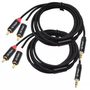 SiYear RCA to 3.5mm AUX 케이블 3.5 2 수컷 오디오 HiFi 사운드 헤드폰 잭 어댑터 스플리터 스테레오