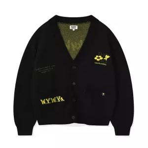 와키윌리 키키앤릴리 패치 브이넥 가디건 블랙 WA2501CD11BK 4731627