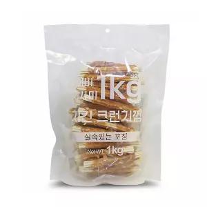 사사미 치킨 크런치 개껌 1kg 대용량 스케일링 강아지양치껌 시추 구강케어 플라그제거 비숑