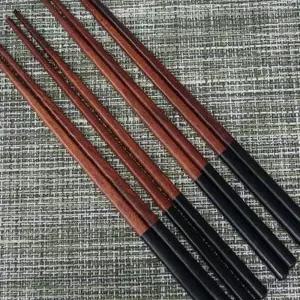 마리빙 카멜 세트 원목 나무젓가락 식기 4인조 커트러리 튀김 옻칠
