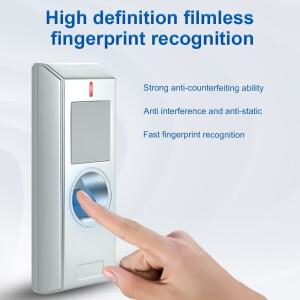 생체 인식 지문 접근 컨트롤러 IP65 방수 RFID 125kHz 2000 카드 사용자 손가락 문짝 제어 리더 오프너