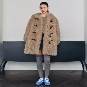 무신사 스탠다드 우먼 MUSINSASTANDARDWOMAN 우먼즈 페이크 시어링 더플 코트 베이지