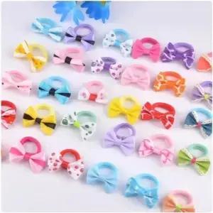 캔디 컬러 고무 밴드 10 Pcs 활 머리 반지 새로운 비 손상 머리띠 넥타이 헤어 타올