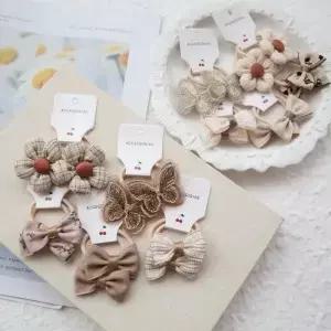 10개 DIY 큰 리본 꽃 탄성 헤어밴드 달콤한 머리끈 패션 헤어 액세서리 고무줄