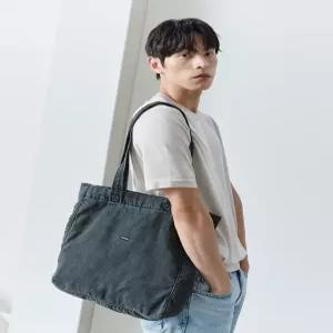질스튜어트 액세서리 남성 26FW [Washing Denim] 그레이 워싱데님 에코백 겸 토트백 JUBA6F115G2